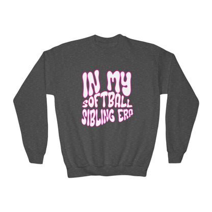 IN MY SOFTBALL SIBLING ERA || Youth Crewneck Sweatshirt