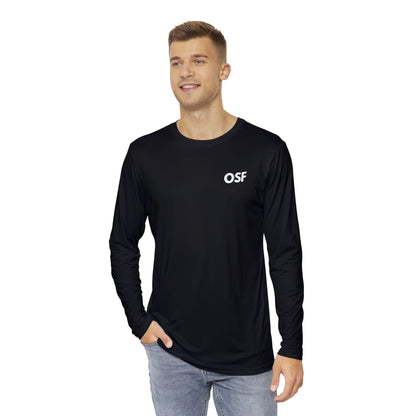 BLACK | LOOKED GOOD FROM HERE BLUE || Men's Moisture Wicking Long Sleeve Shirt