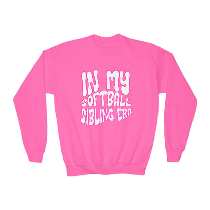 IN MY SOFTBALL SIBLING ERA || Youth Crewneck Sweatshirt