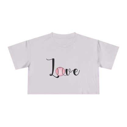 LOVE SOFTBALL || Women's Crop Tee