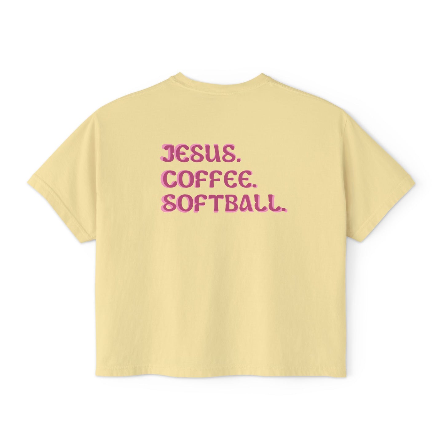 JESUS. COFFEE. SOFTBALL. || Women's Boxy Tee