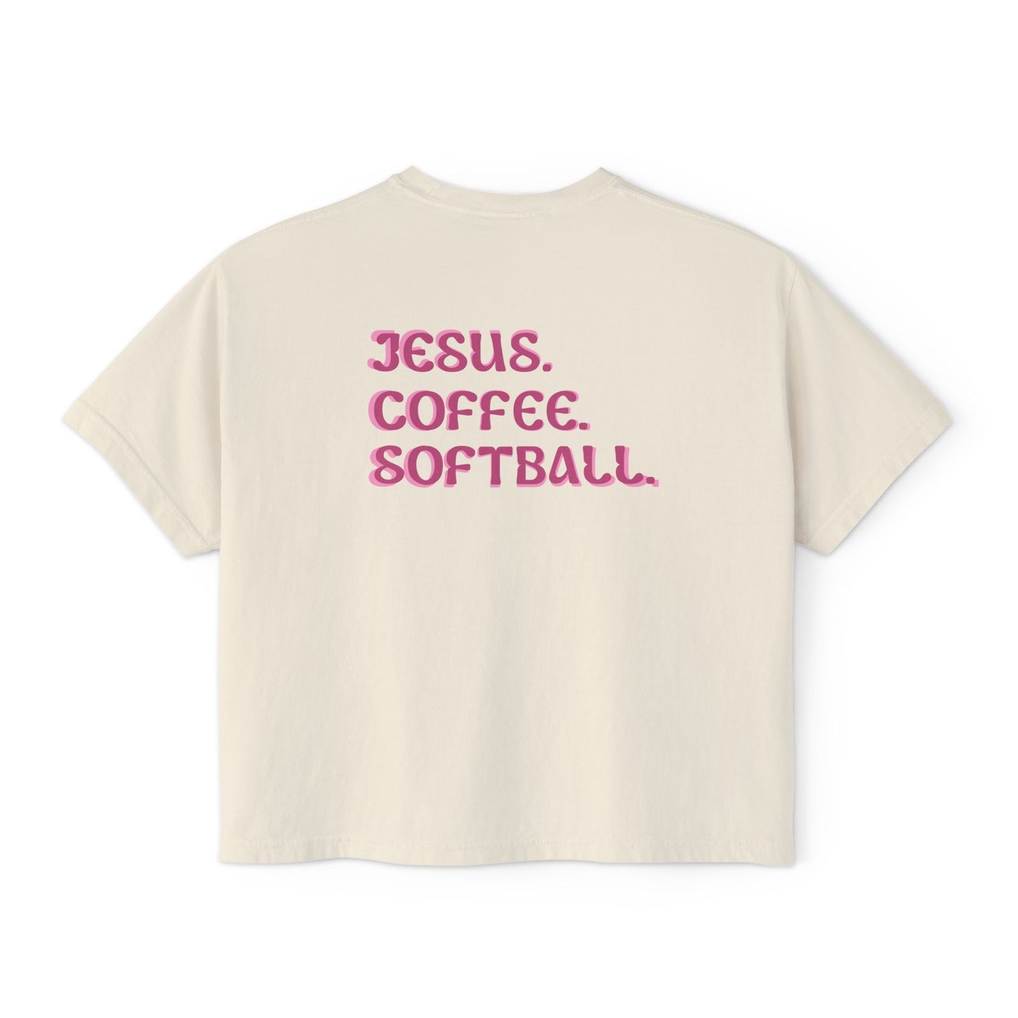 JESUS. COFFEE. SOFTBALL. || Women's Boxy Tee