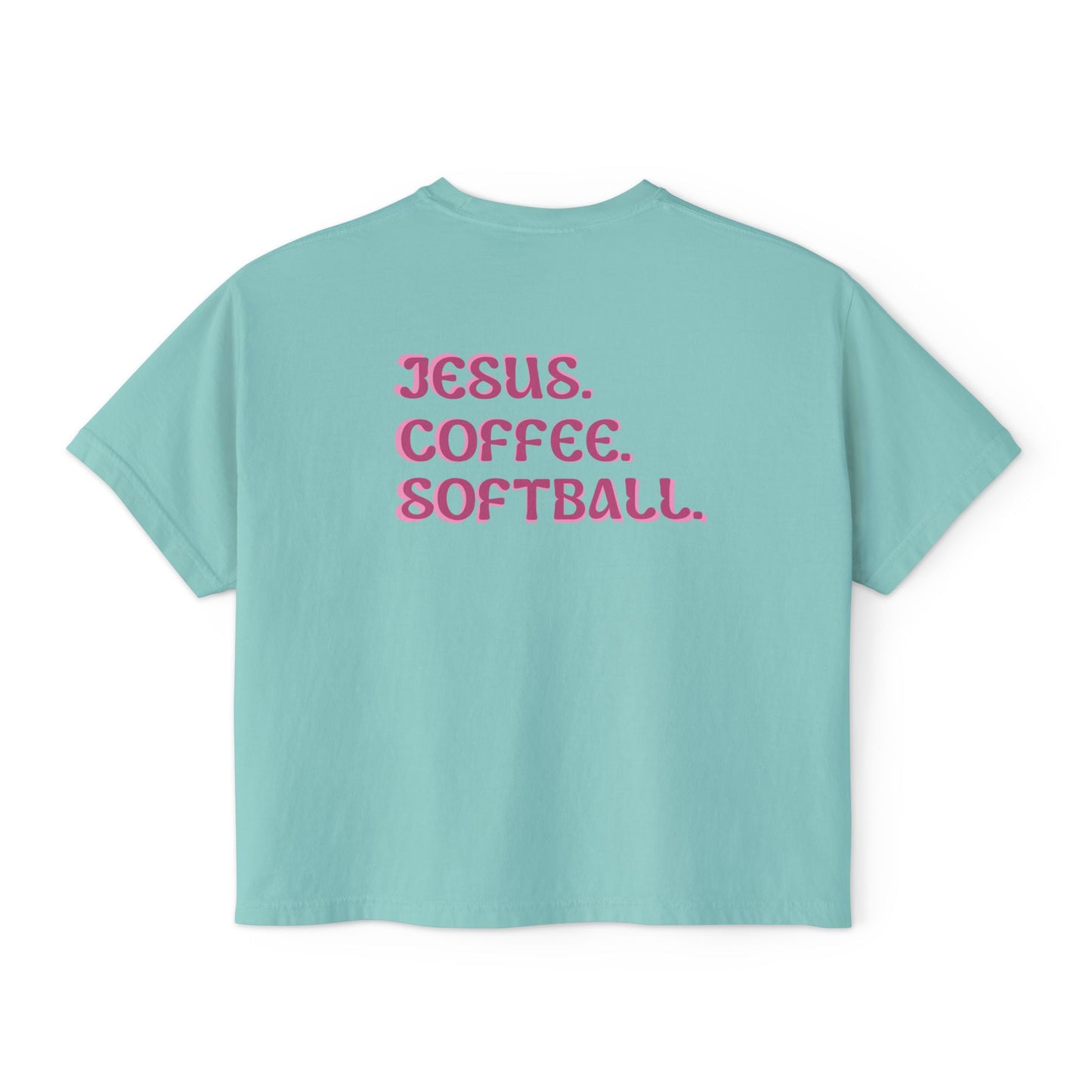 JESUS. COFFEE. SOFTBALL. || Women's Boxy Tee