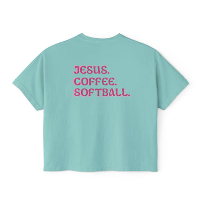 JESUS. COFFEE. SOFTBALL. || Women's Boxy Tee