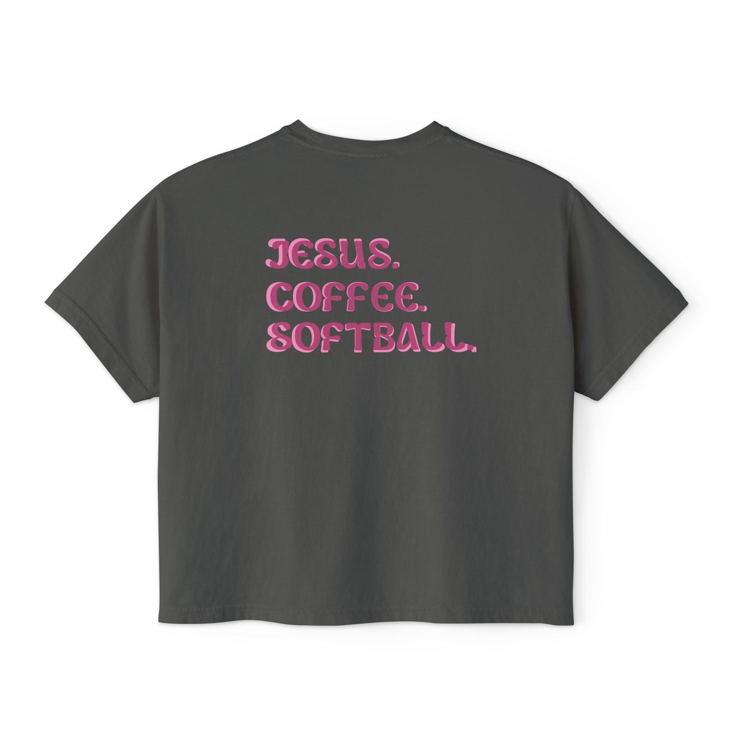 JESUS. COFFEE. SOFTBALL. || Women's Boxy Tee