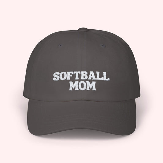 SOFTBALL MOM || EMBROIDERED BALL CAP