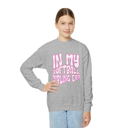 IN MY SOFTBALL SIBLING ERA || Youth Crewneck Sweatshirt