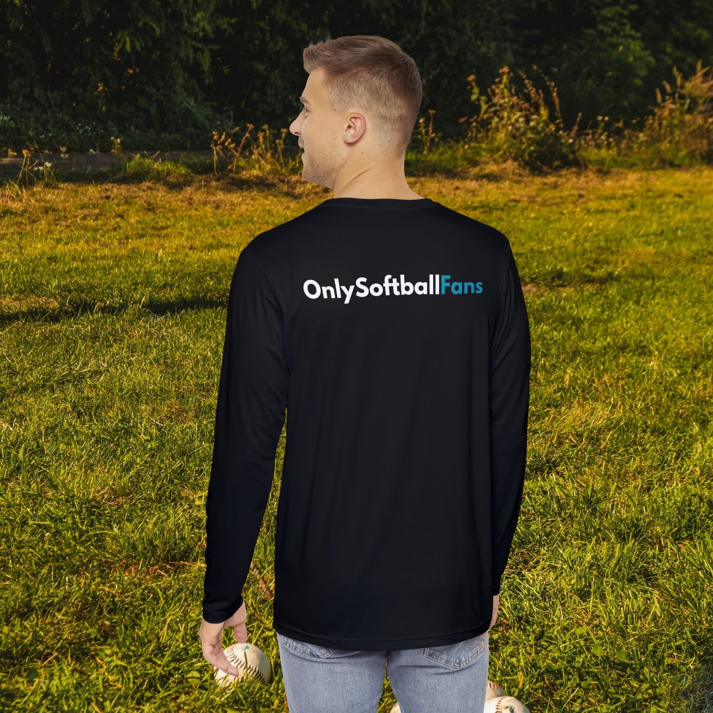 OnlySoftballFans Gear || Men's Moisture Wicking Long Sleeve Shirt