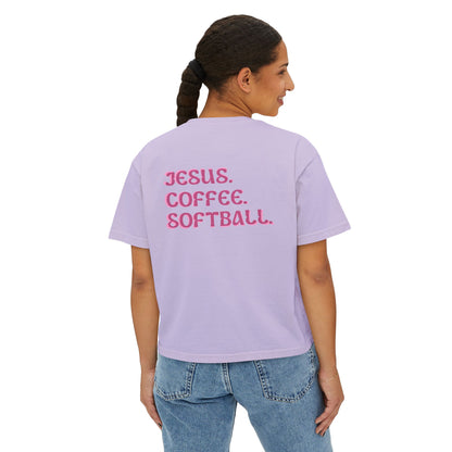 JESUS. COFFEE. SOFTBALL. || Women's Boxy Tee