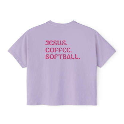 JESUS. COFFEE. SOFTBALL. || Women's Boxy Tee