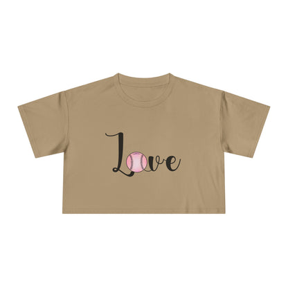 LOVE SOFTBALL || Women's Crop Tee