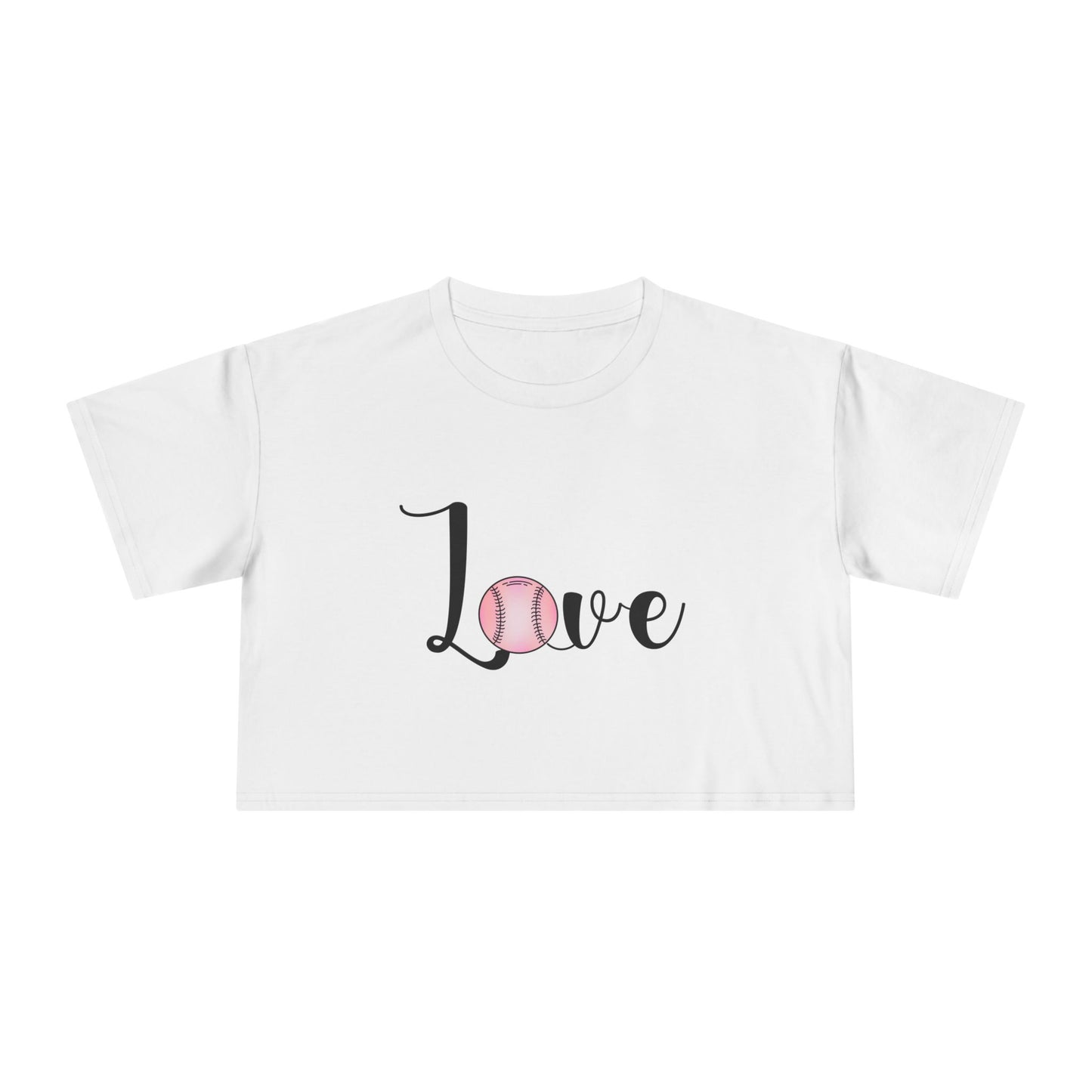 LOVE SOFTBALL || Women's Crop Tee