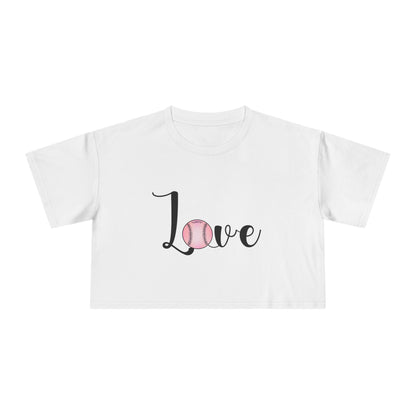 LOVE SOFTBALL || Women's Crop Tee